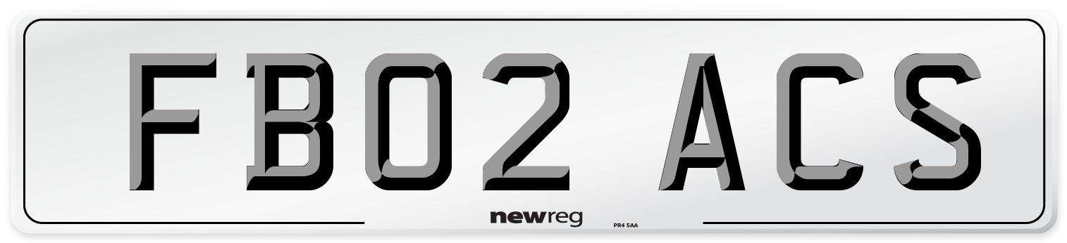 FB02 ACS Number Plate from New Reg